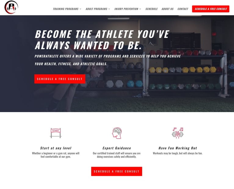PowerAthlete Homepage After